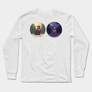 Day and night bears - Sun bear and moon bear Long Sleeve T-Shirt